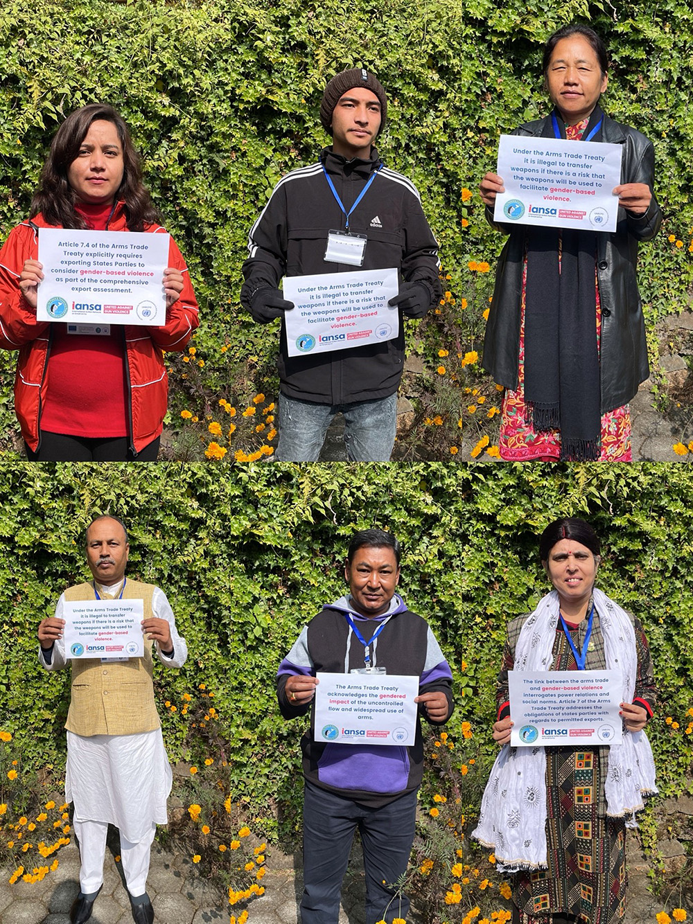 Participants of the campaign holding up signs.